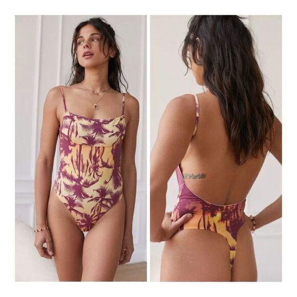 New Urban Outfitters Out From Under Kaia Printed Bodysuit Size L - Picture 1 of 9